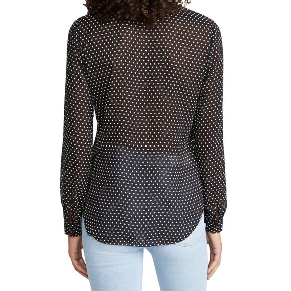 L’AGENCE Tabitha ruffle Blouse spades print pattern NEW XS - Picture 3 of 12